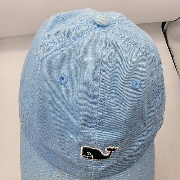 Vineyard Vines Hat Blue Logo Whale Adjustable Baseball Adults Cap Distressed - Picture 6 of 9